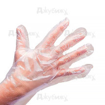 Полиэтиленовые одноразовые перчатки (комплект - 5 пар), размер L