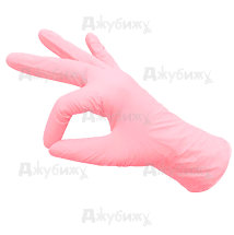 Перчатки нитриловые неопудренные нежно-розовые (пара), размер L