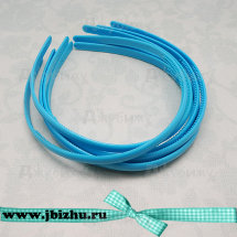 Ободок для волос пластиковый голубой, 8 мм