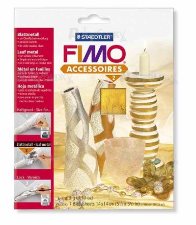 FIMO Металлическая фольга золото, 7 листов в упаковке, 14 х 14 см
