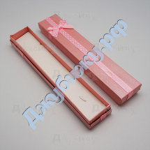 Коробочка для браслета розовая, 40*210*22 мм