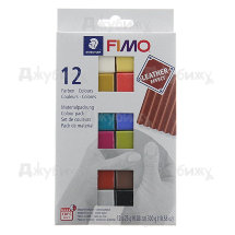 Fimo Effect Leather комплект &quot;Кожаные цвета&quot; полимерной глины из 12 блоков по 25 гр